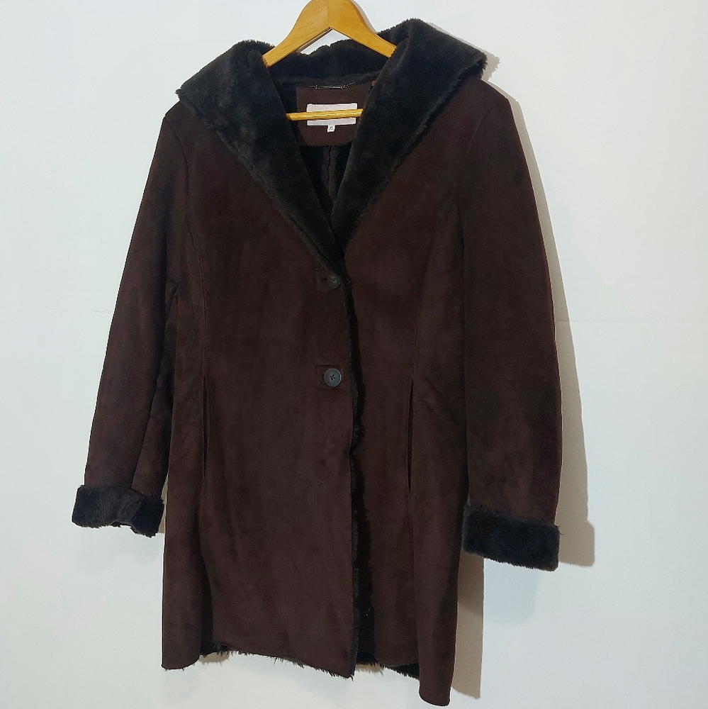 Calvin Klein Brown Faux Fur Lined Winter Jacket